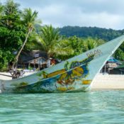 Thailand Long Tail Boat with decorative painting